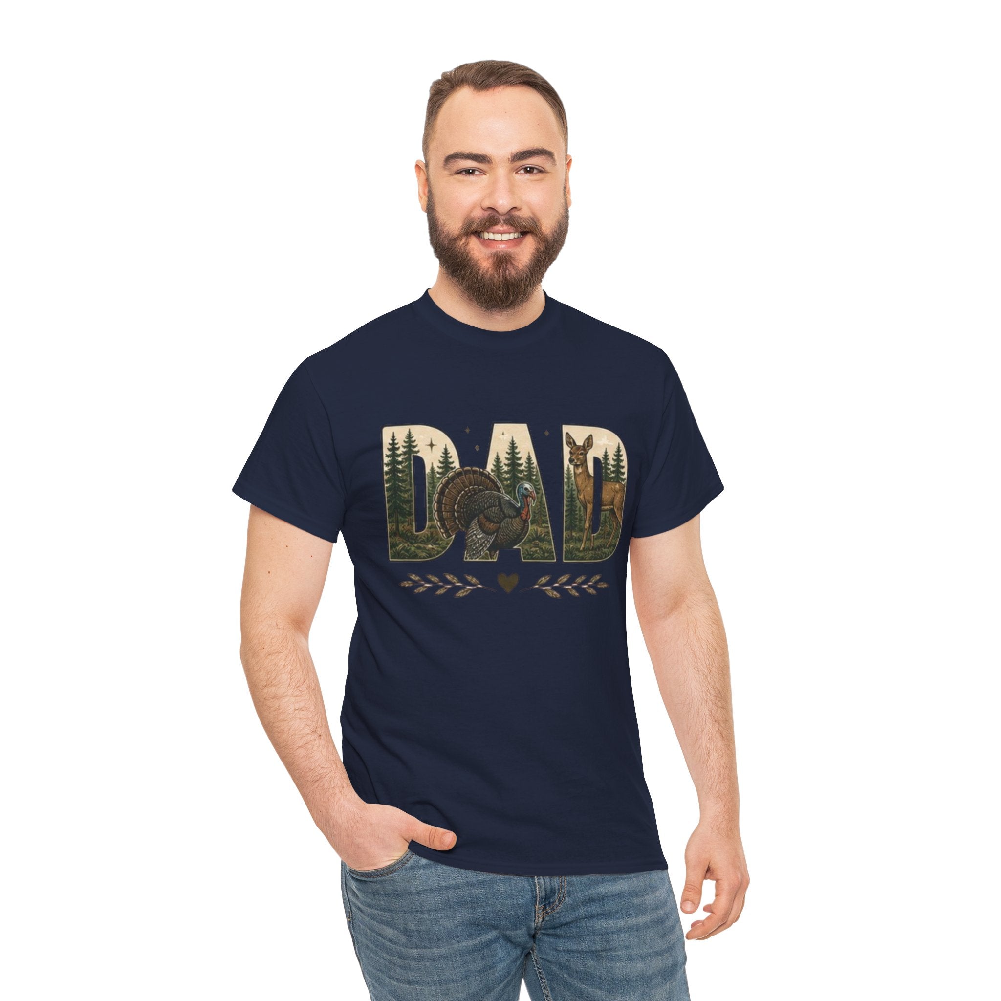 Dad Nature Crewneck Tee | Outdoor Turkey Hunting Fathers Day Shirt
