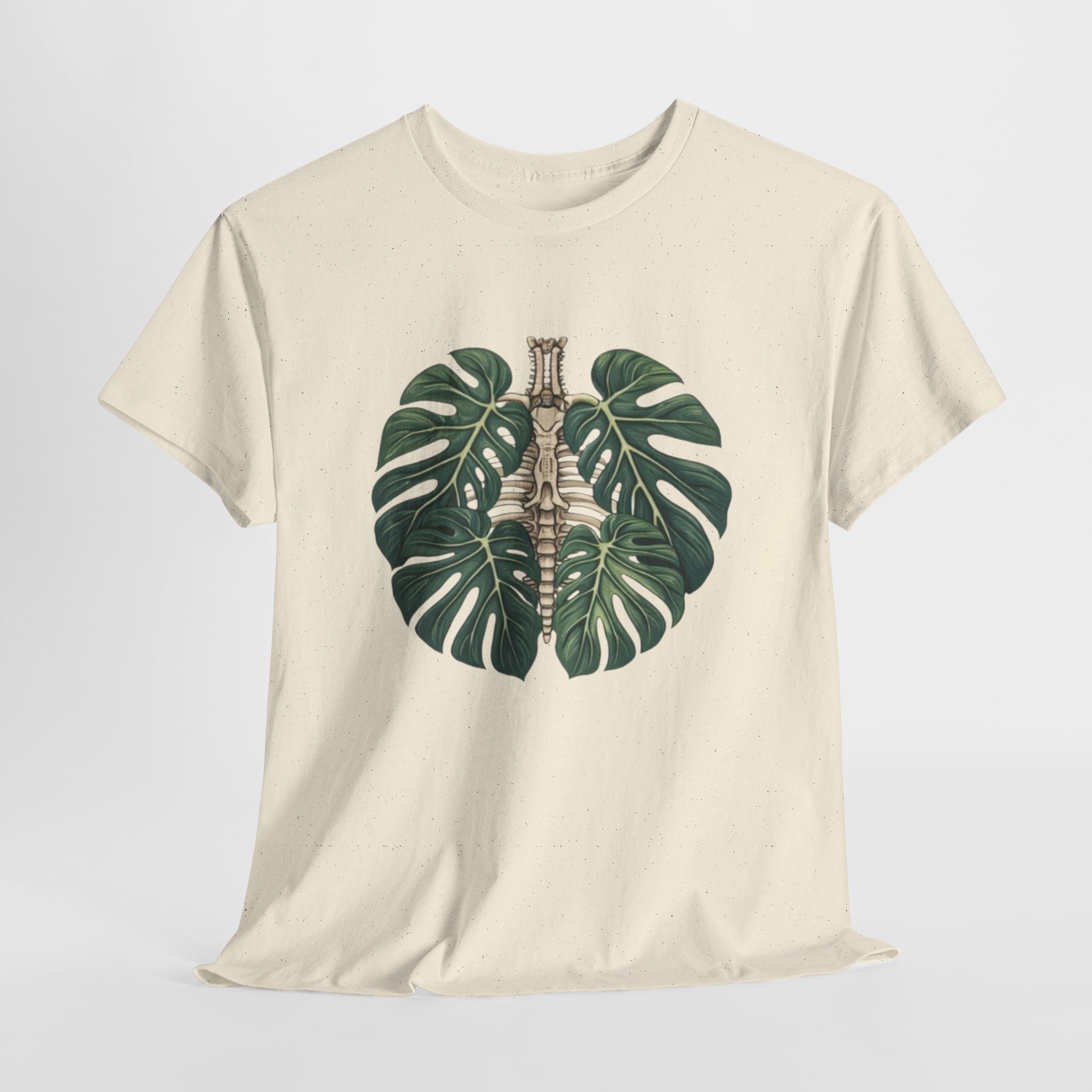 T-Shirt | Tropical Monstera with Brass Skull Botanical Graphic