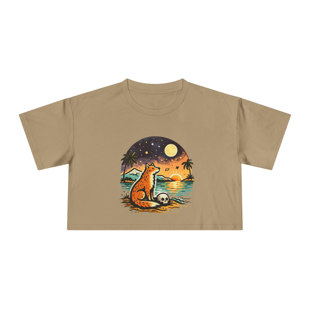 Crop Tee | Sunset Fox Beach Graphic