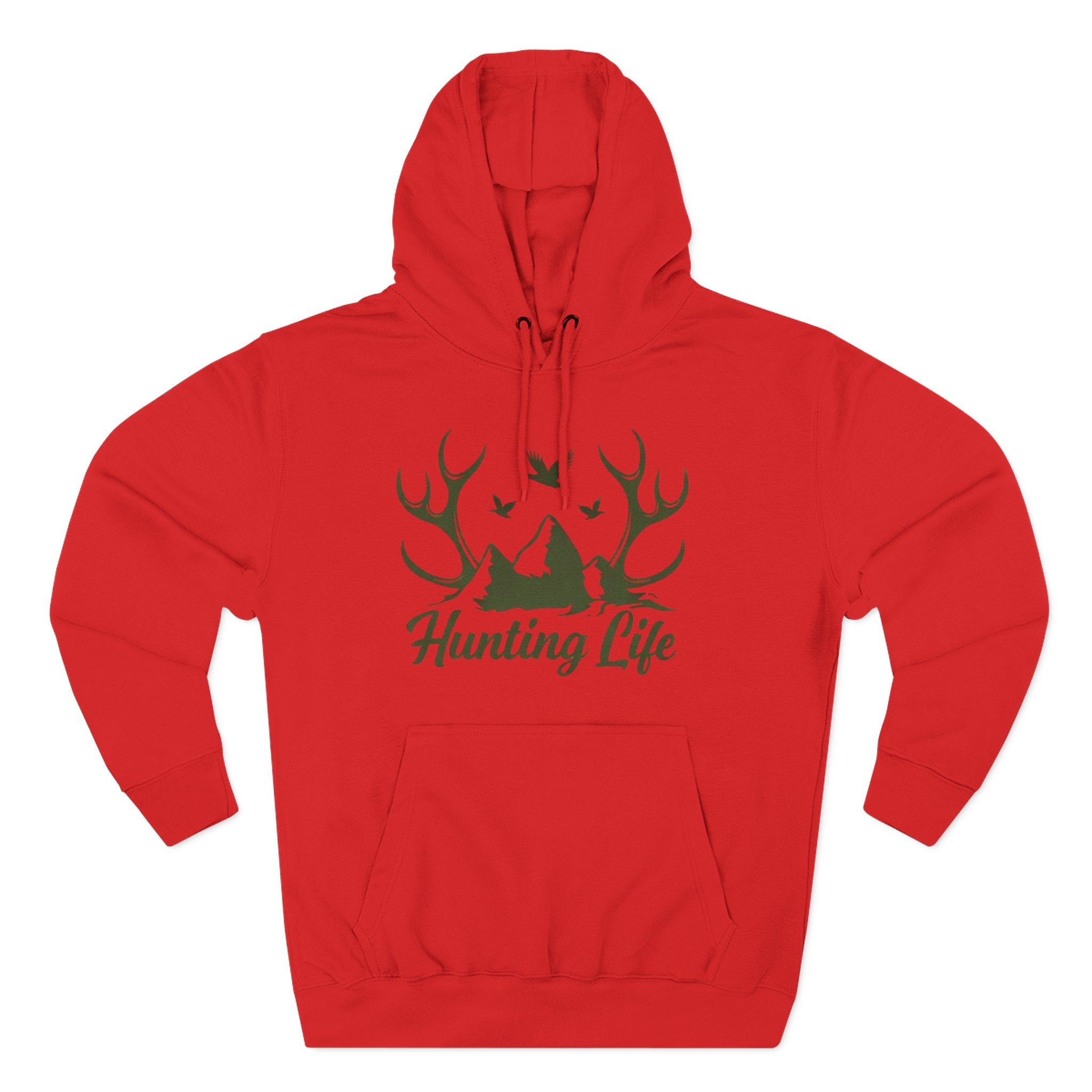 Hunting Life Hoodie | Antler Mountain & Birds Outdoor Hunting Hooded Sweatshirt