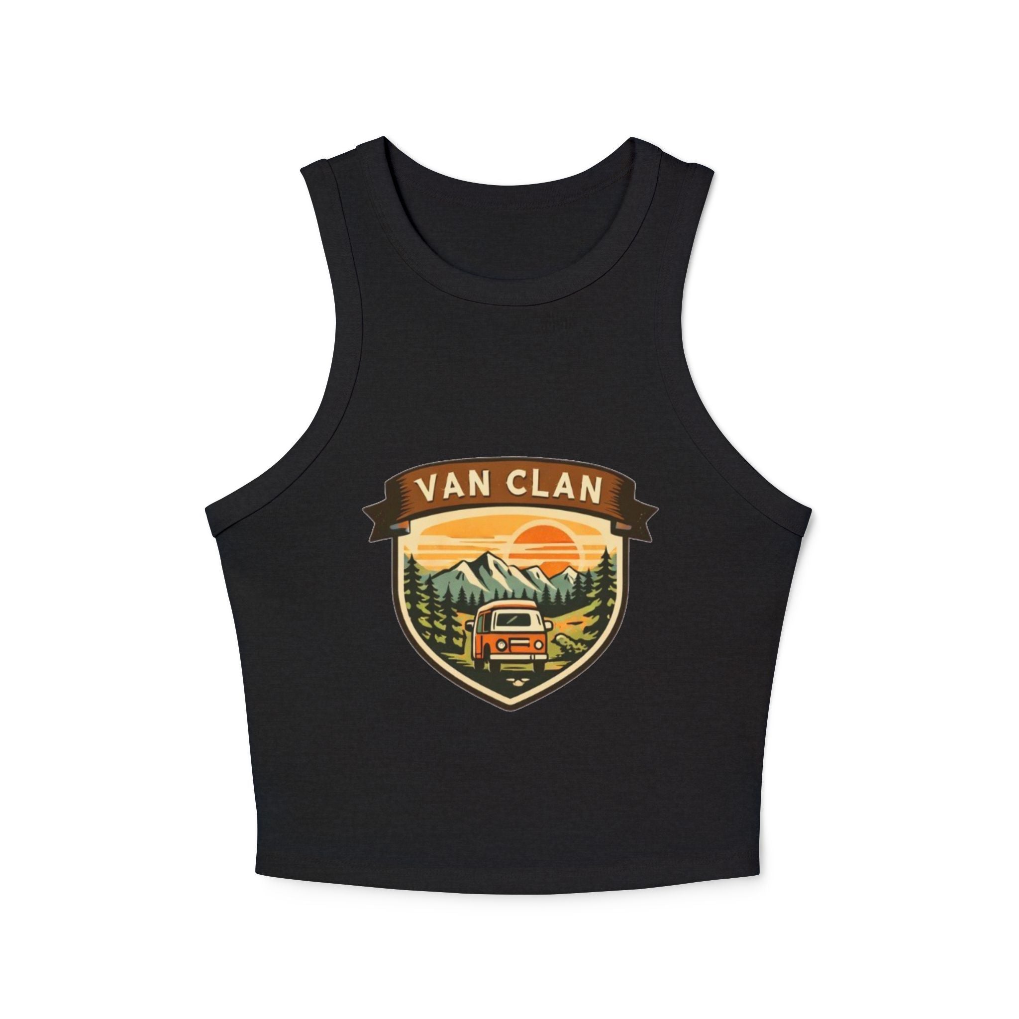 Van Clan Adventure Tank Top | Womens Outdoor Camper Badge Racer Tank