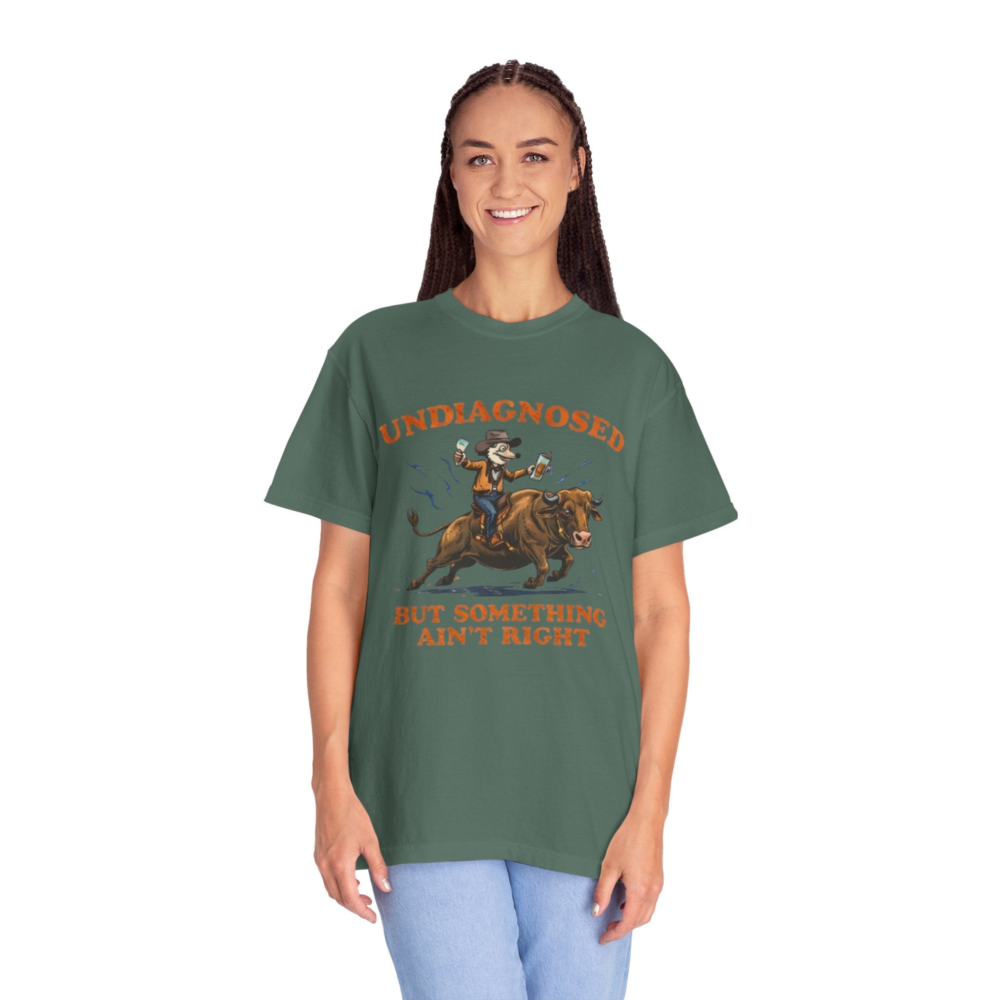 Undiagnosed But Something Ain't Right bull rider T-Shirt | Western Rodeo Graphic Tee