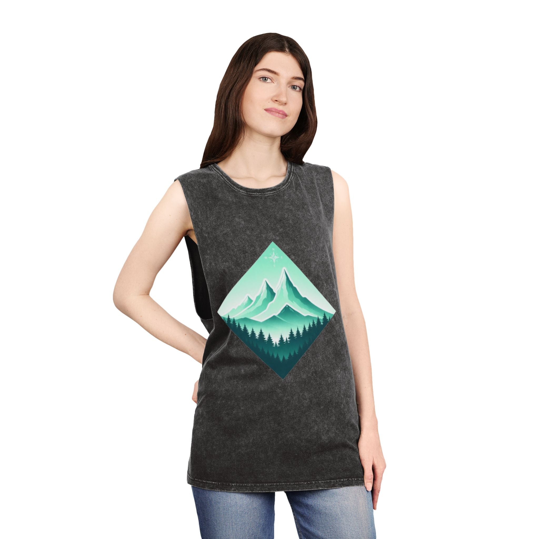 Mountain Forest Tank Top | Vintage Stonewash Graphic
