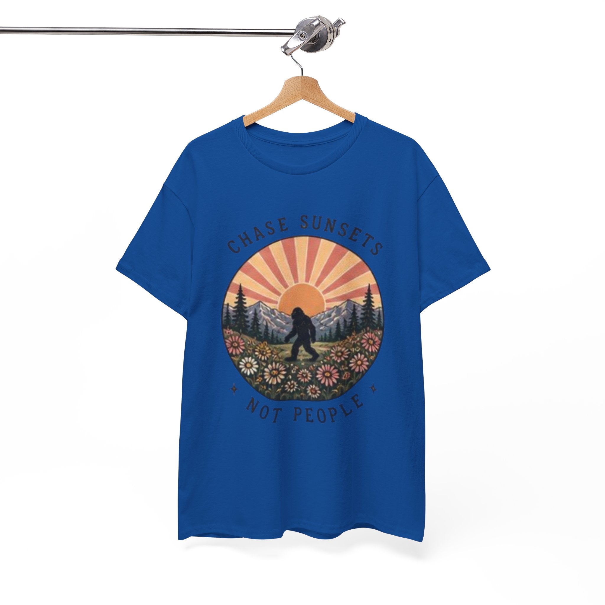 Chase Sunsets Not People Bigfoot Tee