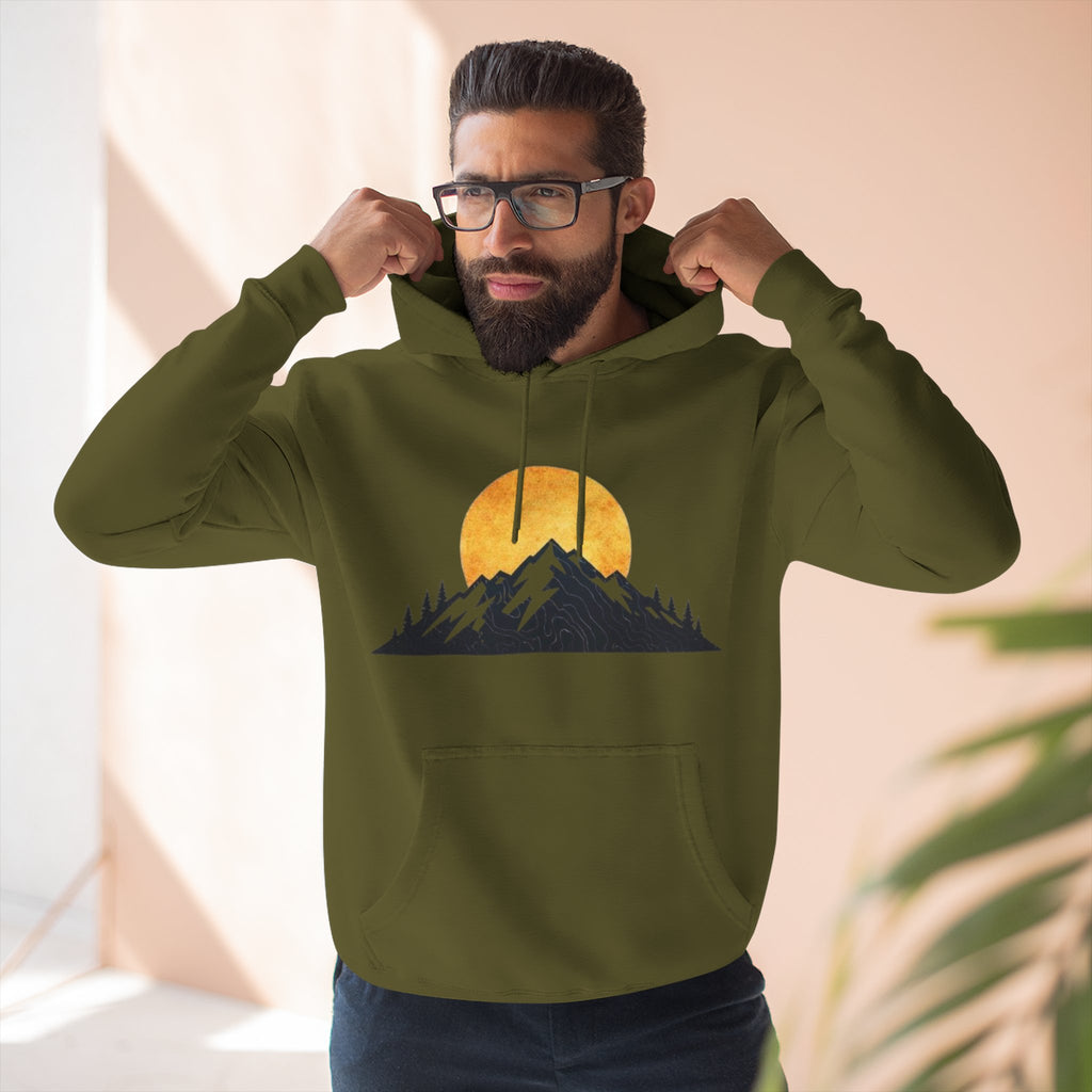Sunset Mountain Hoodie | Minimal Outdoor Graphic Pullover
