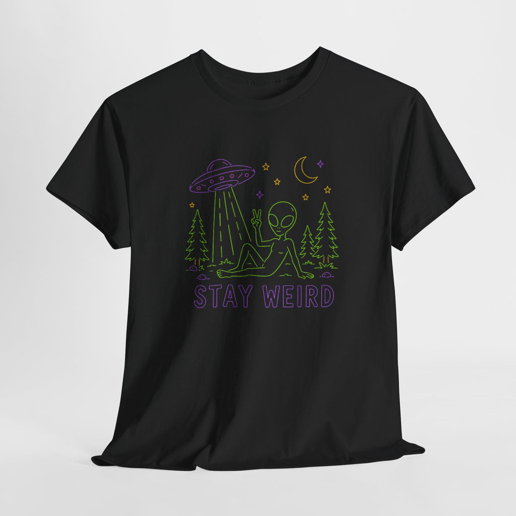 T-Shirt | Pastel UFO "Stay Weird" Graphic Tee