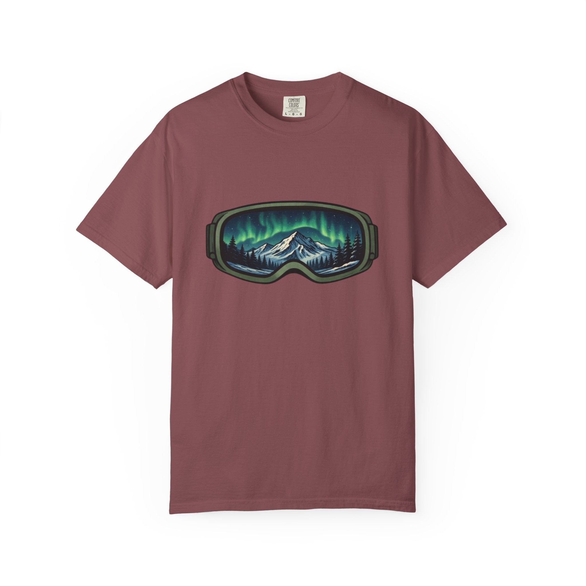 Ski Goggle Northern Lights Mountain T-Shirt