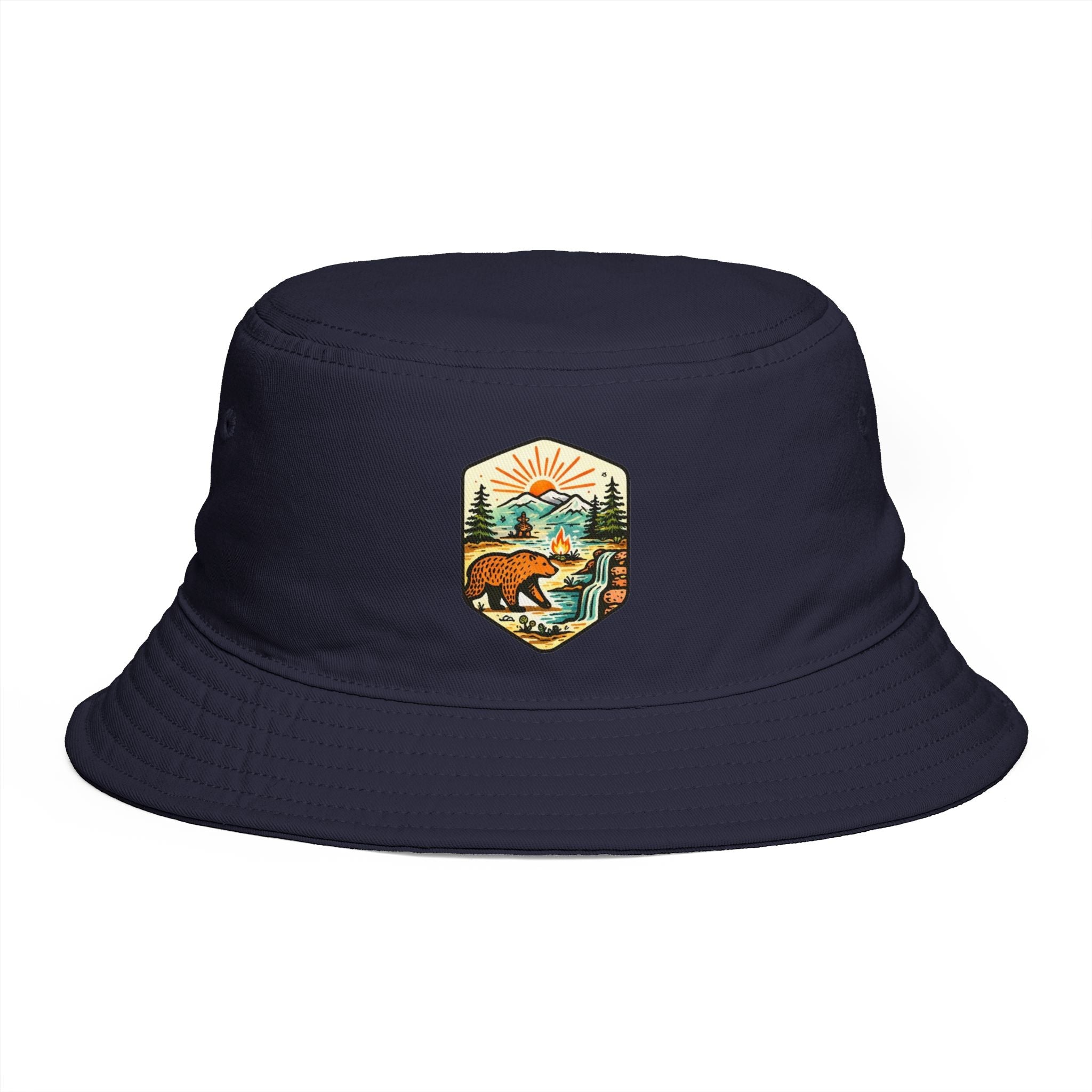 Bear Mountain Scenic Bucket Hat | Outdoor Adventure Patch Cap