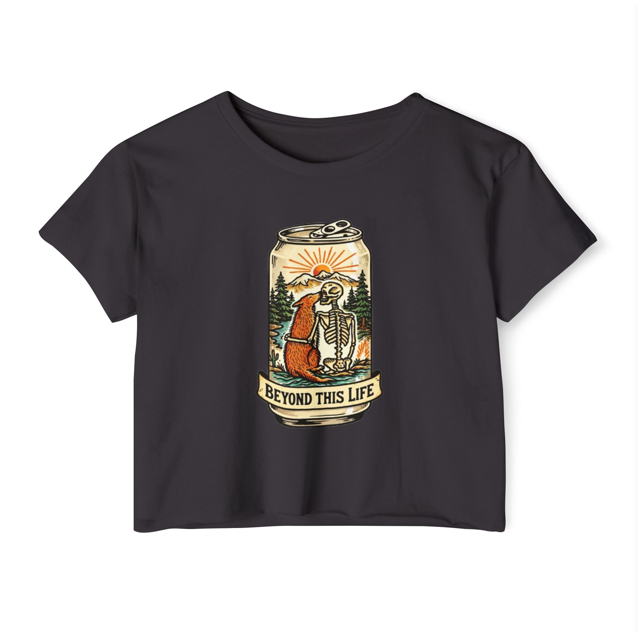 Festival Crop Top | Beyond This Life Can Art Graphic