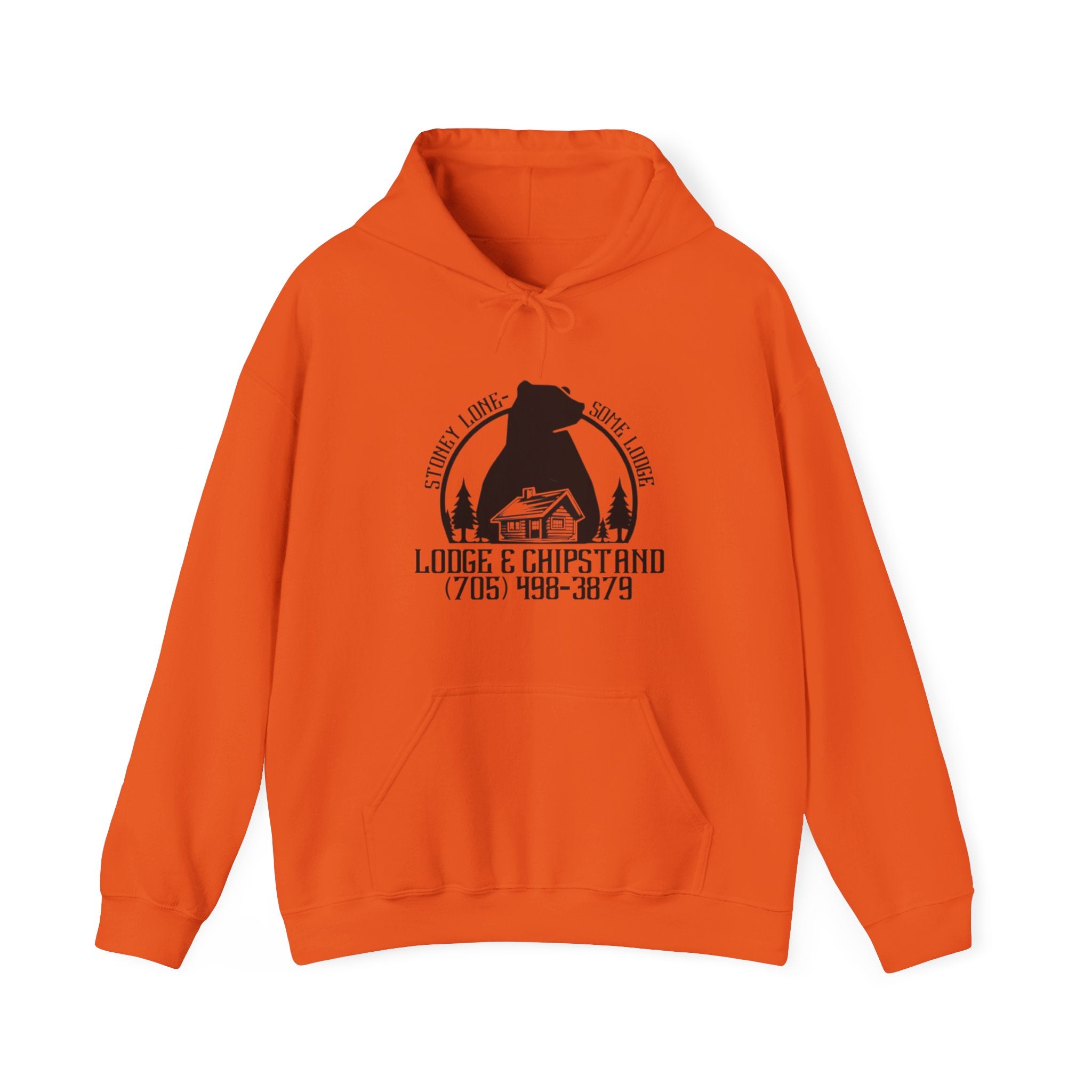 Lodge & Chipstand Bear Logo Hoodie | Rustic Cabin Camping Sweatshirt