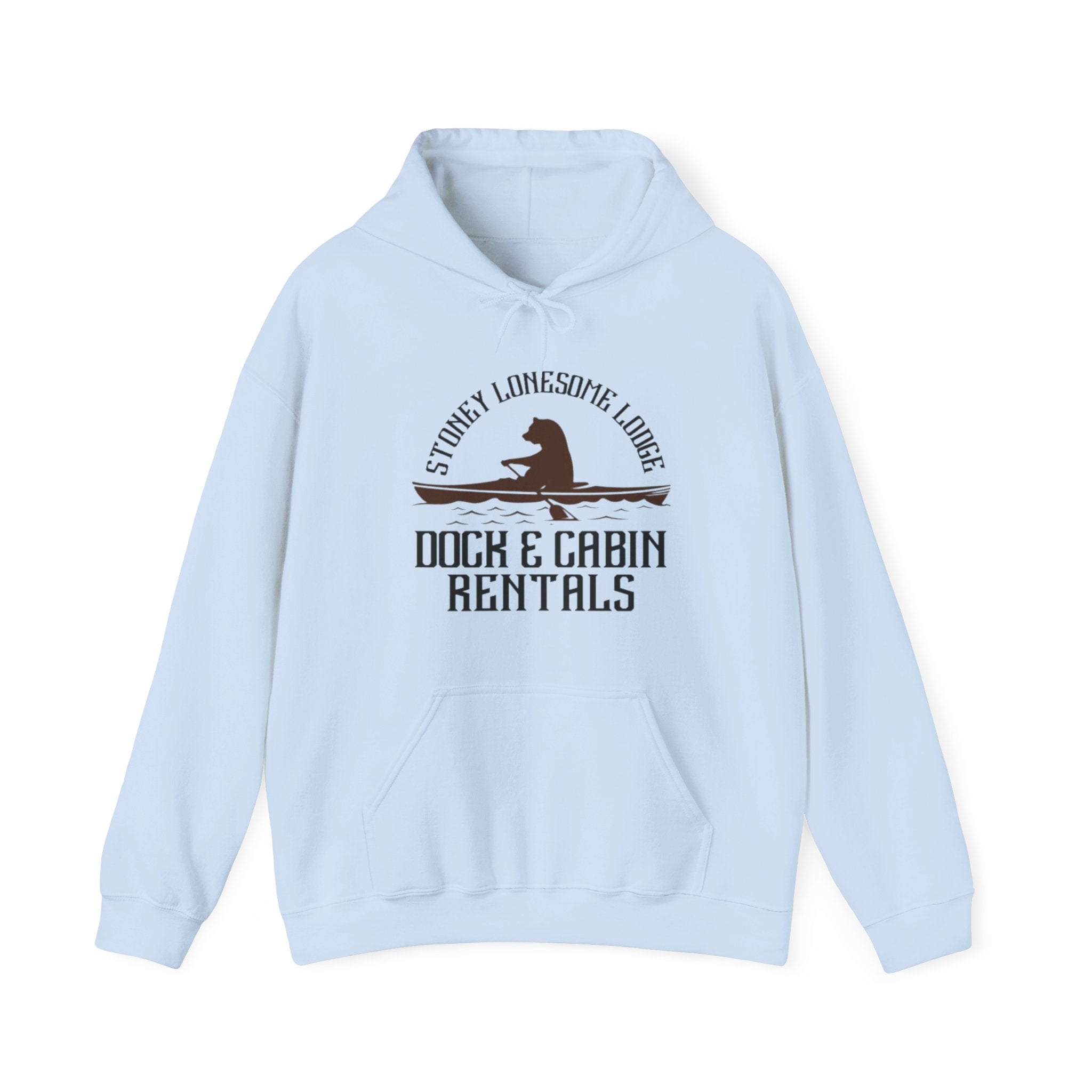 Dock & Cabin Rentals Hoodie | Stoney Lonesome Lodge Fishing Cabin Sweatshirt