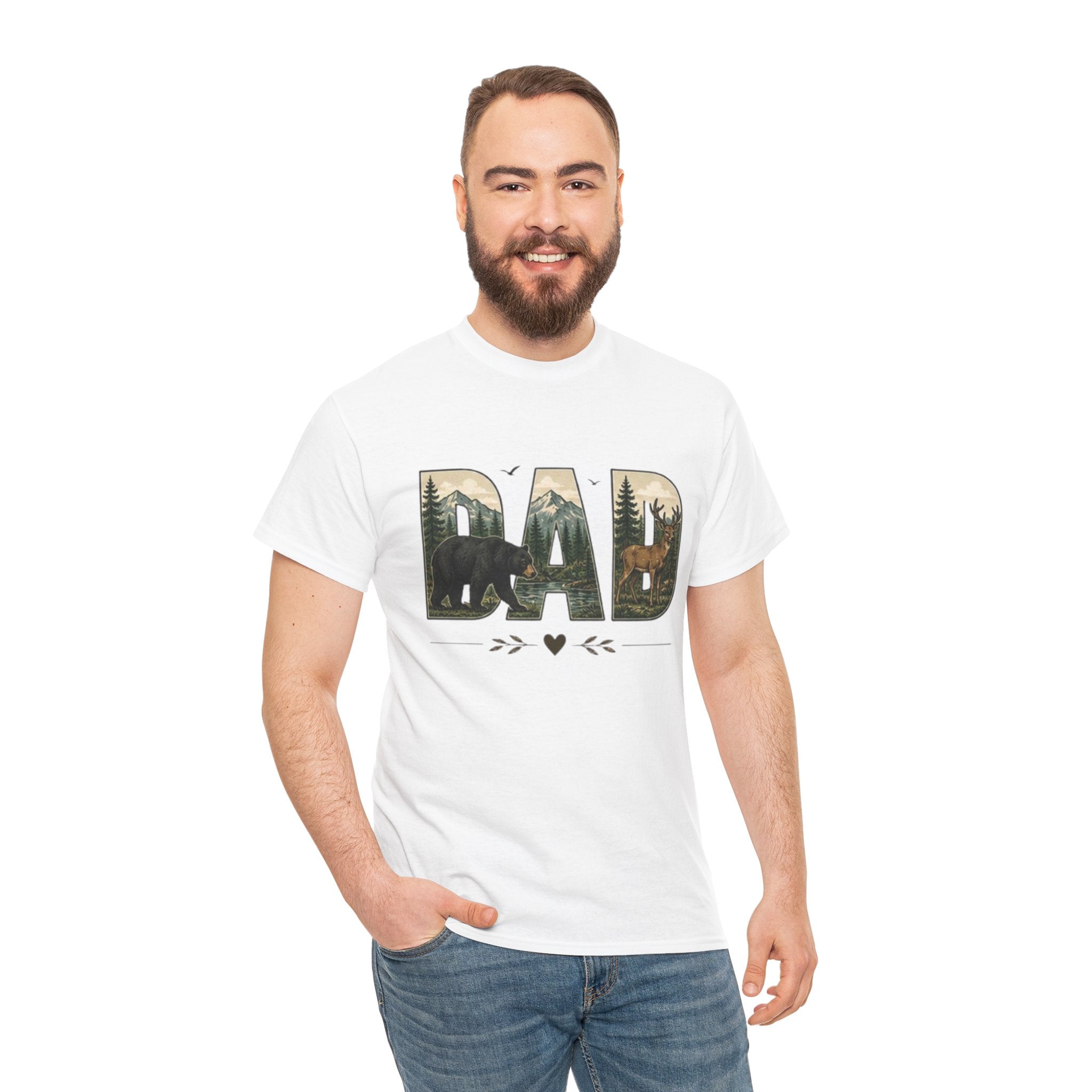 Dad Woodland Bear Graphic Tee | Fathers Day Outdoor Camping Shirt