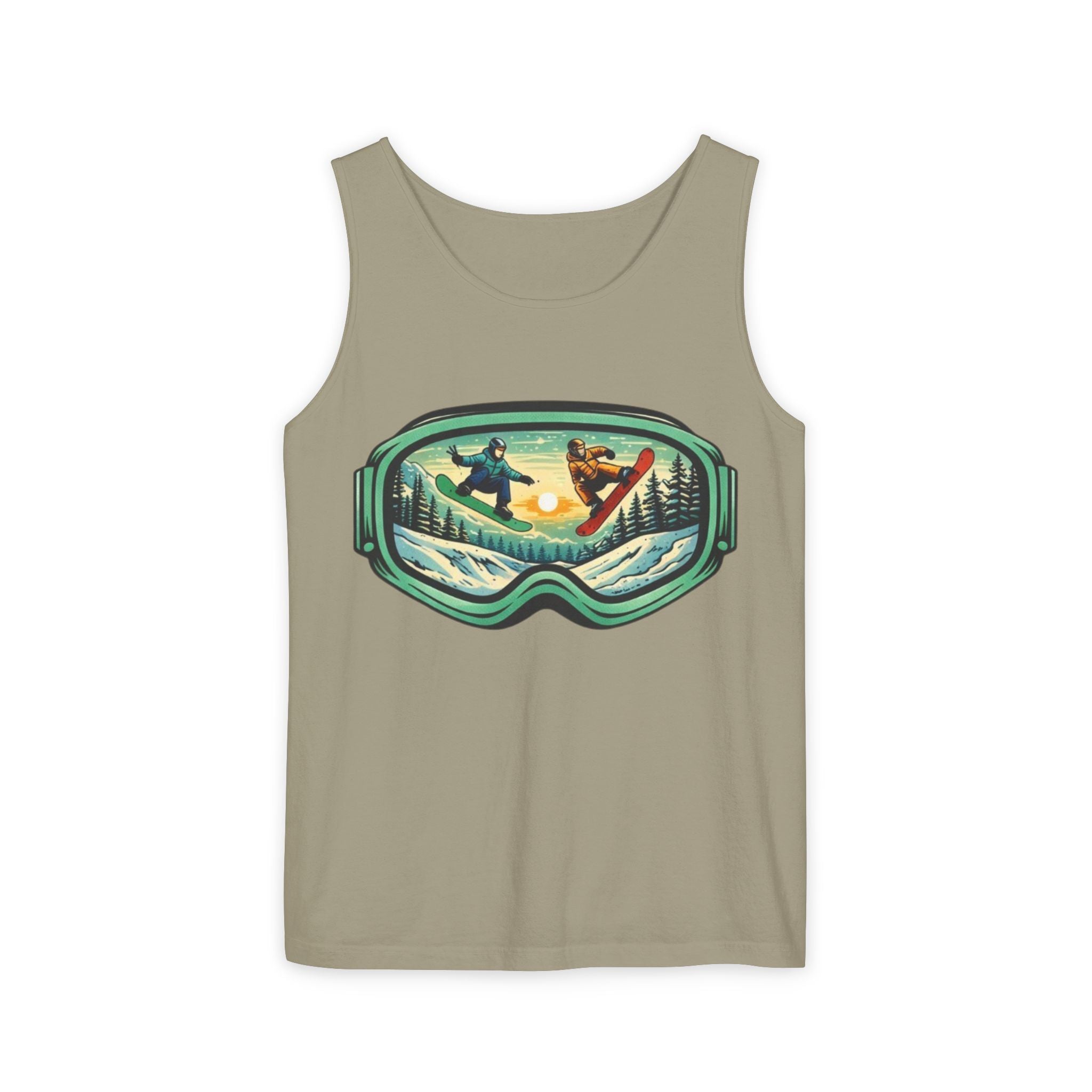 Snowboarding Mountain Goggles Tank Top