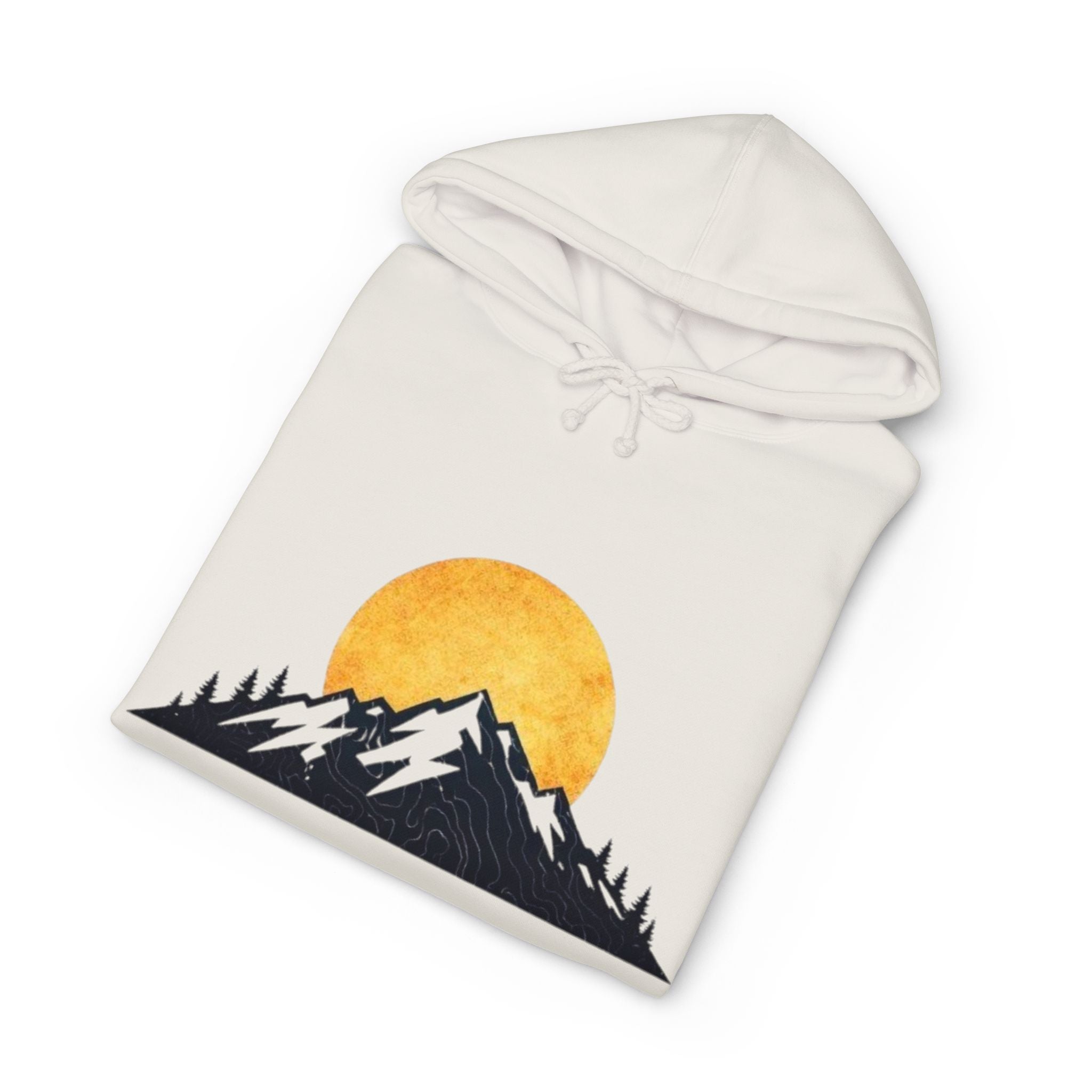 Mountain Sunset Hoodie | Minimal Nature Graphic Hooded Sweatshirt