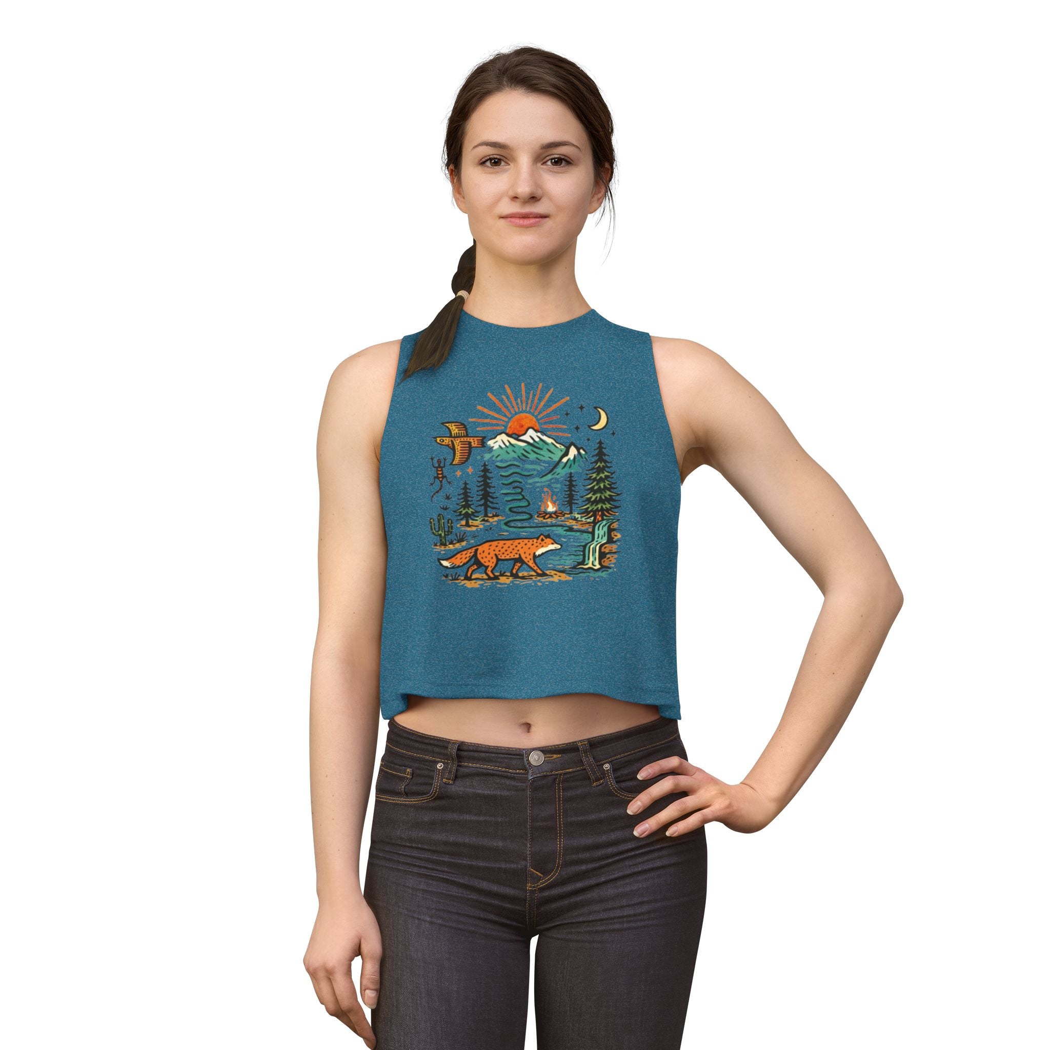 Nature Wilderness Fox Tank Women's Crop Top